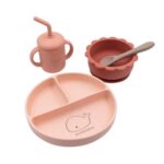 Set Pappa Bamboom silicone rosa