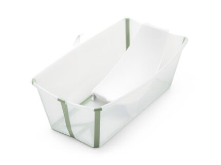 0113038 stokke vaschetta pieghevole flexi bath con supporto newborn trasparente verde